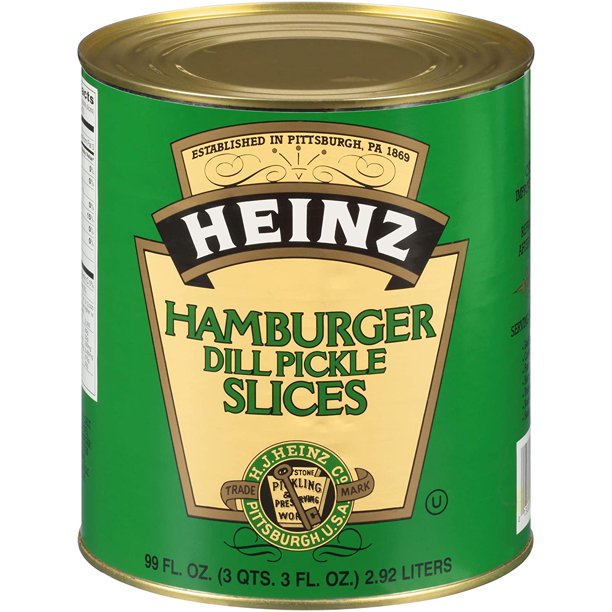 Heinz Hamburger Cut Dill Pickles (6.9oz Cans, Pack of 6)