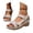 Khaki, variant on Women's Sandals Summer Platform Sandals Casual On Heel Shoes With Adjustable Strap Comfortable Footwear For Outdoor Walking Orange 40