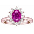 thumbnail image 3 of Star K � Classic Lady Diana Halo Oval 7x5 Genuine Pink Tourmaline Ring, 3 of 9