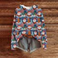 thumbnail image 3 of Women's Knit Sweater Pullover Hooded Sweatshirt with Christmas Print, Cute and Comfortable, Perfect for Fall and Winter Casual Wear and Holiday Festivities,Sky Blue,M, 3 of 5