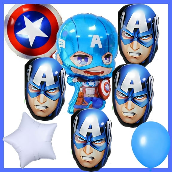 Baby Captain America Balloon Bouquet - 8-Piece Hero Set!