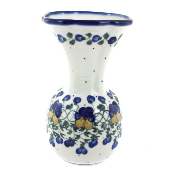 Blue Rose Polish Pottery Indoor Tabletop Pansies Vase