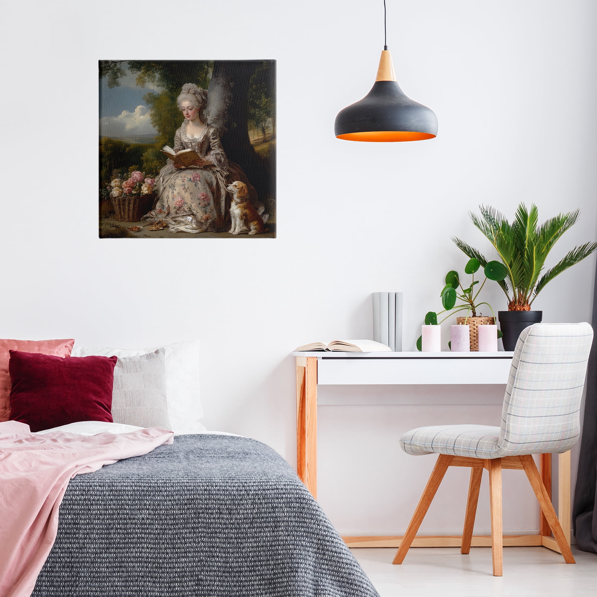Stupell Industries Rococo Lady with Dog Canvas Wall Art, design by The Wands Want