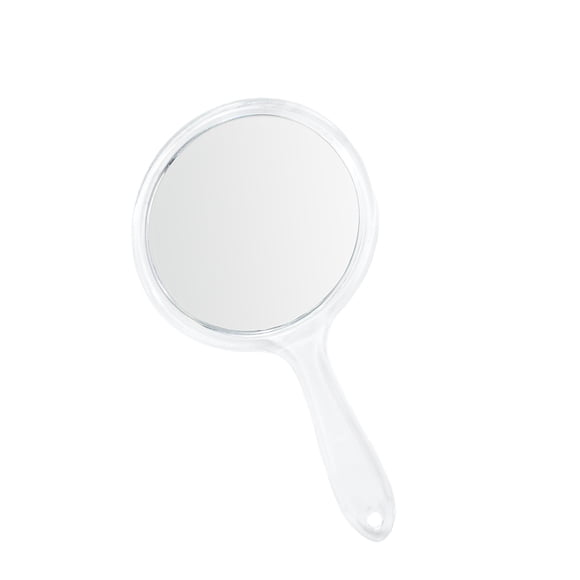 Minnieouse Espejo de mano para maquillaje, herramienta reflectante profesional de doble cara para el hogar, mango transparente, espejos de Difuminador de ojos