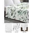thumbnail image 6 of Sage Green Leaf King Size Flat Sheet, Wrinkleproof & Fadeproof Cooling Flat Bed Sheet Only, Country Eucalyptus Nature Plant Branch Breathable Soft Bedding Top Sheets 105 x 98 Inches, 6 of 8