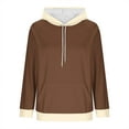 thumbnail image 5 of HAPIMO Hoodies for Women Long Sleeve Sweatshirt Loose Fit Color Block Tunic Tops Daily Casual Sweatshirts with Pockets Brown S, 5 of 6