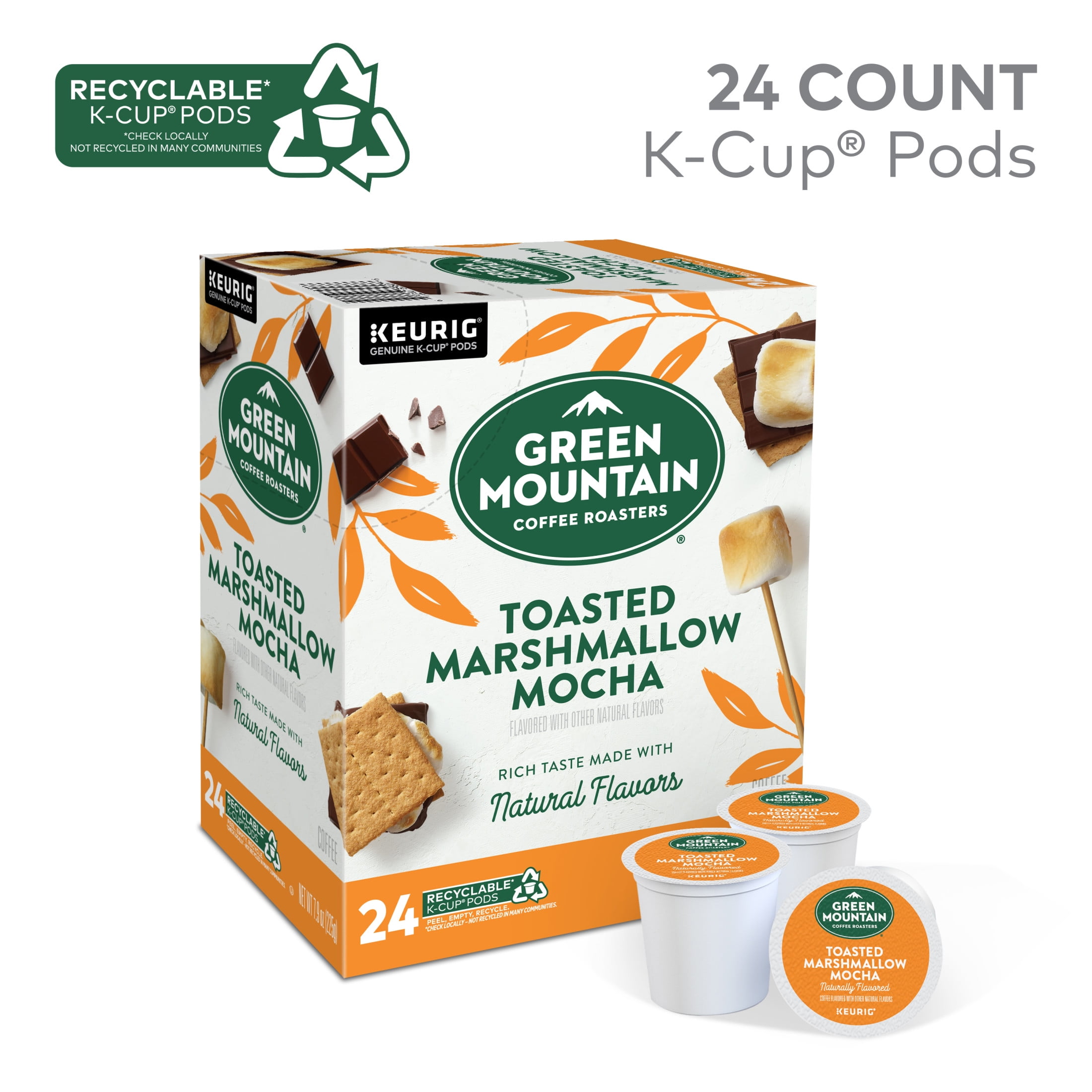 Green Mountain Coffee Roasters, Toasted Marshmallow Mocha Light Roast K-Cup Coffee Pods, 24 Count