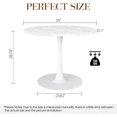 thumbnail image 7 of LinkRomat 39.1" Round Dining Table For 4-5 People, Faux Marble Round Tulip Table with MDF Tabletop, Modern Kitchen Dining Table Suitable for Dining, Cafe, Office, White Marble, 7 of 7