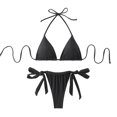 thumbnail image 3 of Trajes de Baño de Cuello Alto para Mujeres Correa de Hombro Ajustable Conjunto de Traje de Baño Dividido, Traje de Baño de Corte Alto para la Playa de la Piscina de Vacaciones, 3 of 5