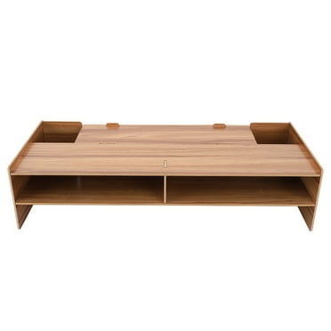 Monitor Stand Computer Desktop Laptop Shelf Desk Table Bracket Holder Storage Rack(Cherry Wood)