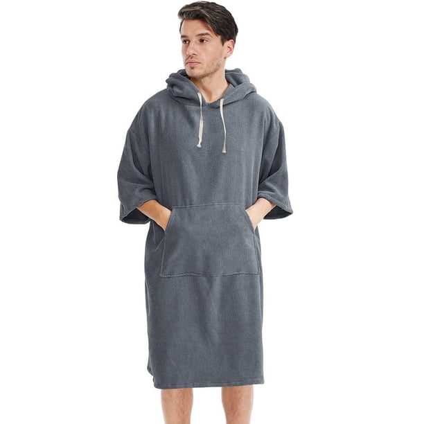 Capa con capucha de fibra engrosada, toalla de baño, capa para nadar, hacer surf en la playa, bata de baño para hombres y mujeres