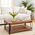 thumbnail image 6 of Alaterre Furniture Ryegate Natural Live Edge Solid Wood with Metal Coffee Table, Natural, 6 of 12
