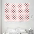 thumbnail image 1 of Red Tapestry, Classical Pattern with Country Picnic Theme Retro Style Polka Dots Geometrical Spots, Wall Hanging for Bedroom Living Room Dorm Decor, 80W X 60L Inches, Red White, by Ambesonne, 1 of 2