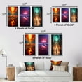 thumbnail image 4 of Designart "Revelation of Ancient Atlantis Mystery of Light I" Abstract Landscape Framed Wall Art Set Of 3 - Red Abstract Landscapes Frame Gallery Set For Office Decor, 4 of 6