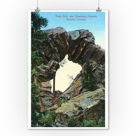 Home Decor Shops Near Me Boulder, Colorado - Royal Arch near Chautauqua Grounds View (9x12 Art Print, Wall Decor Travel Poster) ()