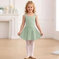 thumbnail image 2 of AHTJRT Girls Sleeveless Tennis Dress Dance Ballet Leotards Square Neck Dress Summer Spring School Active Sports Outfits Mint Green 12-13 Years, 2 of 7