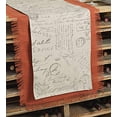 thumbnail image 2 of Saro Lifestyle Vintage Script Print Table Runner 16'' x 72'' Polyester and Linen Natural, 2 of 2