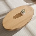 thumbnail image 5 of Low Coffee Table, Oval Shape Coffee Table Low Table, Modern Farmhouse Living Room Sofa Side Table End Table Low Floor Tables for Living Room Bedroom Balcony Office, Natural, 5 of 8