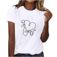 thumbnail image 2 of Fesfesfes Womens Tshirts Graphic Women's Valentine's Day Printed Short Sleeved Round Neck T-shirt Tops Shirts for Women S(US:4), 2 of 7