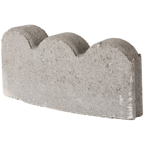Pavestone 12 Curved Scallop Pewter, Curved Scalloped Concrete Garden Edging