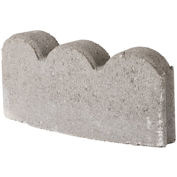 Pavestone 12 Curved Scallop Pewter Grey Concrete Edger Com Pavestone 12 Curved Scallop Pewter, Curved Scalloped Concrete Garden Edging
