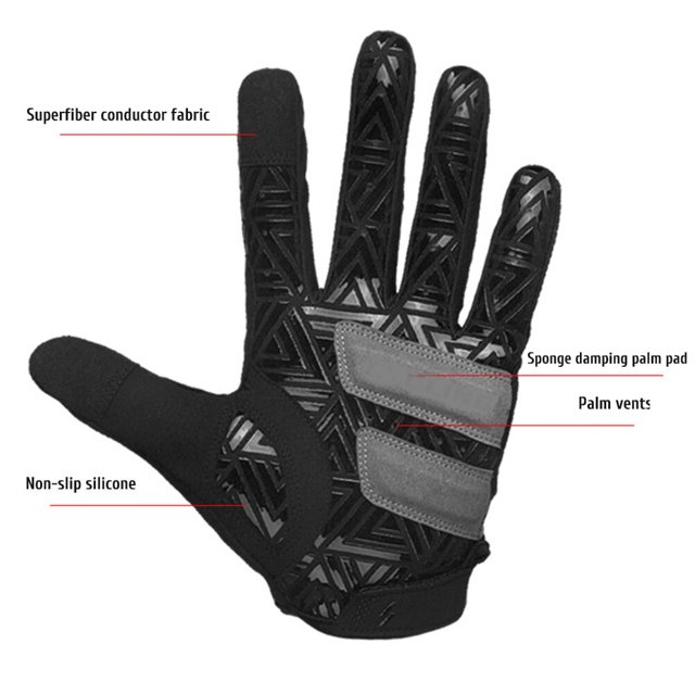 Guantes de ciclismo Jadeshay antideslizantes reflectantes coloridos M/L/XL/XXL
