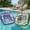 Green+Purple, variant on 3-in-1 Inflatable Pool Lounge Chair, Tropical Style Float Chair with Cup Holder, Adult Floating Lounge Chair with Mesh Seat for Pools, Lake, Beach and Summer Parties