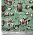 thumbnail image 1 of Soimoi Rayon Fabric Gift Box,Cupcake & Wine Bottle Party Print Sewing Fabric Yard 42 Inch Wide, 1 of 1