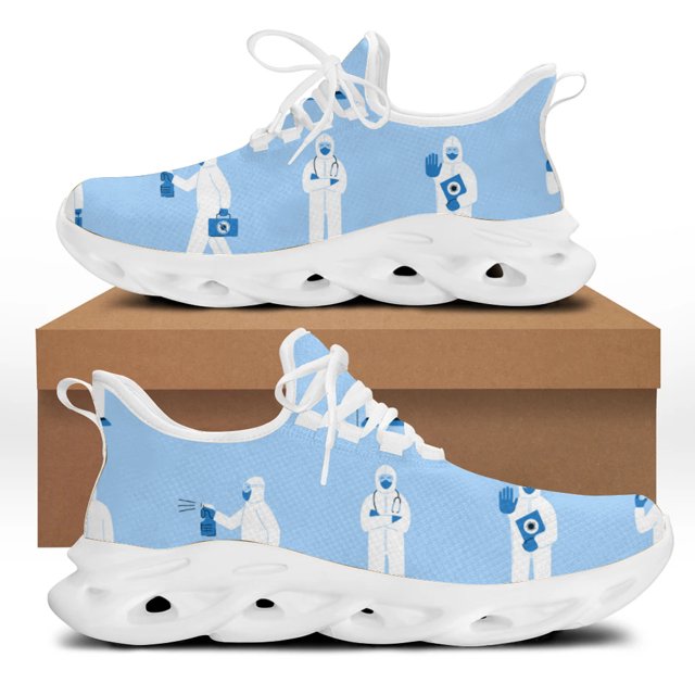 Zapatos vulcanizados con estampado médico clásico, zapatos planos de moda con diseño de médico de hospital para mujer, zapatillas cómodas y transpirables