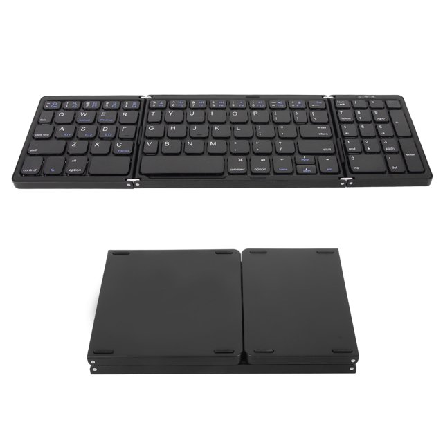 Foldable Keyboard Wireless Folding Keyboard Multiple Device Connection Foldable Keyboard Triple Fold Wireless Keyboard for Laptop Tablet Phone