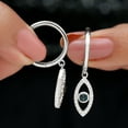 thumbnail image 4 of Rosec Jewels Evil Eye Drop Hoop Earrings with London Blue Topaz and Diamond - 0.75 CT, 10K White Gold, 4 of 8