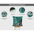 thumbnail image 3 of VargottamSquare Pillow Cover - Decorative Pillow Covers24x24 Inches,PrintedTeal BlueThemePillowcase, DecorativeSquareCushionCovers, 3 of 4