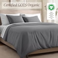 thumbnail image 4 of Bare Home Organic Cotton Duvet Cover Set - 400 Thread Count - Sateen Weave - Queen, Gray, 3-Pieces, 4 of 10