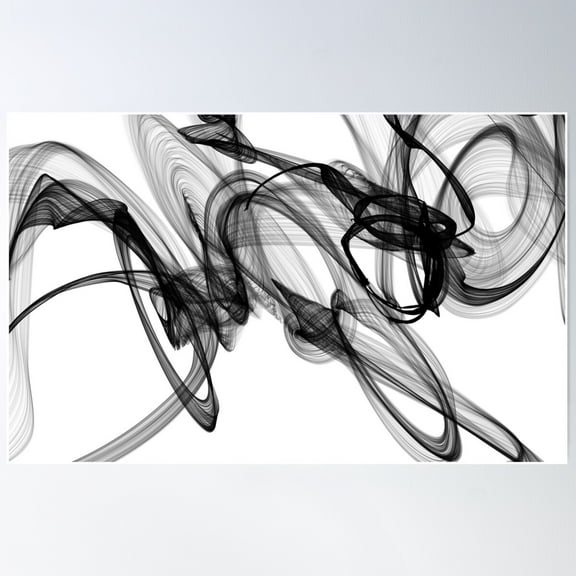 Black And White Abstract Flow Poster Wall Art, Modern Wall Decor For Living Room Bedroom, 16x24 UNFRAMED