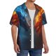 thumbnail image 2 of Fotbe Red And Blue Fire Dragon E Camisa Estampada de Manga Corta para Hombre, Casual de Verano, Estilo Playero, Sin Arrugas-4X-Large, 2 of 5