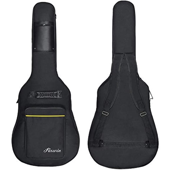 Faswin 41 Inch High Quality Dual Adjustable Shoulder Strap Acoustic Guitar Gig Bag - Black