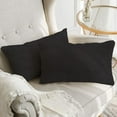 thumbnail image 3 of A1HC Set of 2 Luxurious Soft Velvet Throw Pillow Covers Only, 12"x20", Graphite, Decorative Cushion Covers with Hidden YKK Zipper for Sofa or Bed, 3 of 5