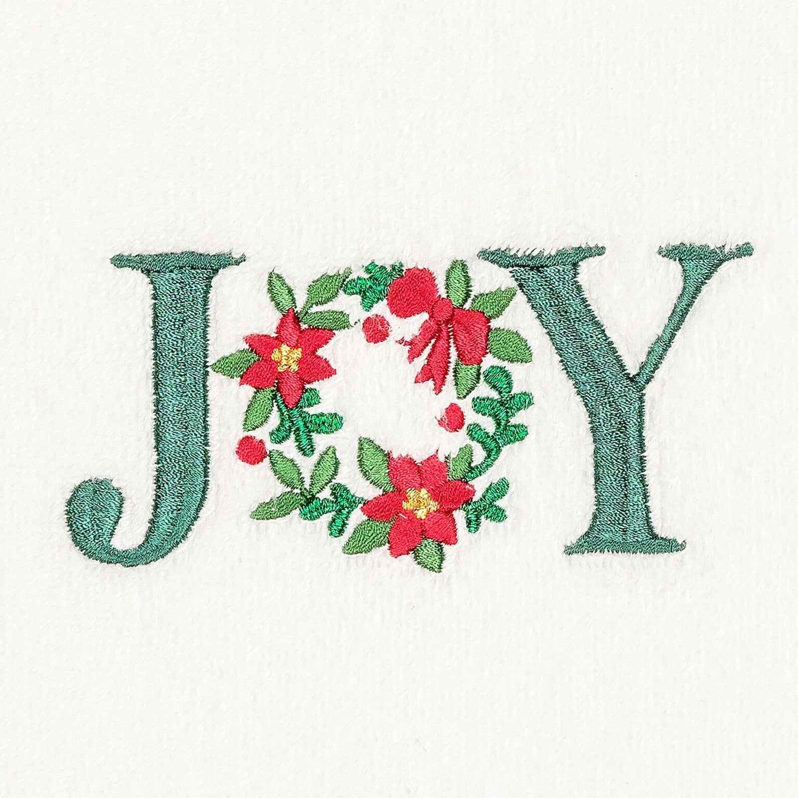 Linum Home Textiles Christmas Joy Embroidered Turkish Cotton Hand Towel - Set of 2