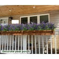 thumbnail image 5 of 8 Bundles Artificial Outdoor Flowers Ferns Plants for Outdoors Faux Plastic Flowers Greenery Shrubs Plants Indoor Outside Hanging Planter Kitchen Home Wedding Office Garden Decor(Purple), 5 of 5