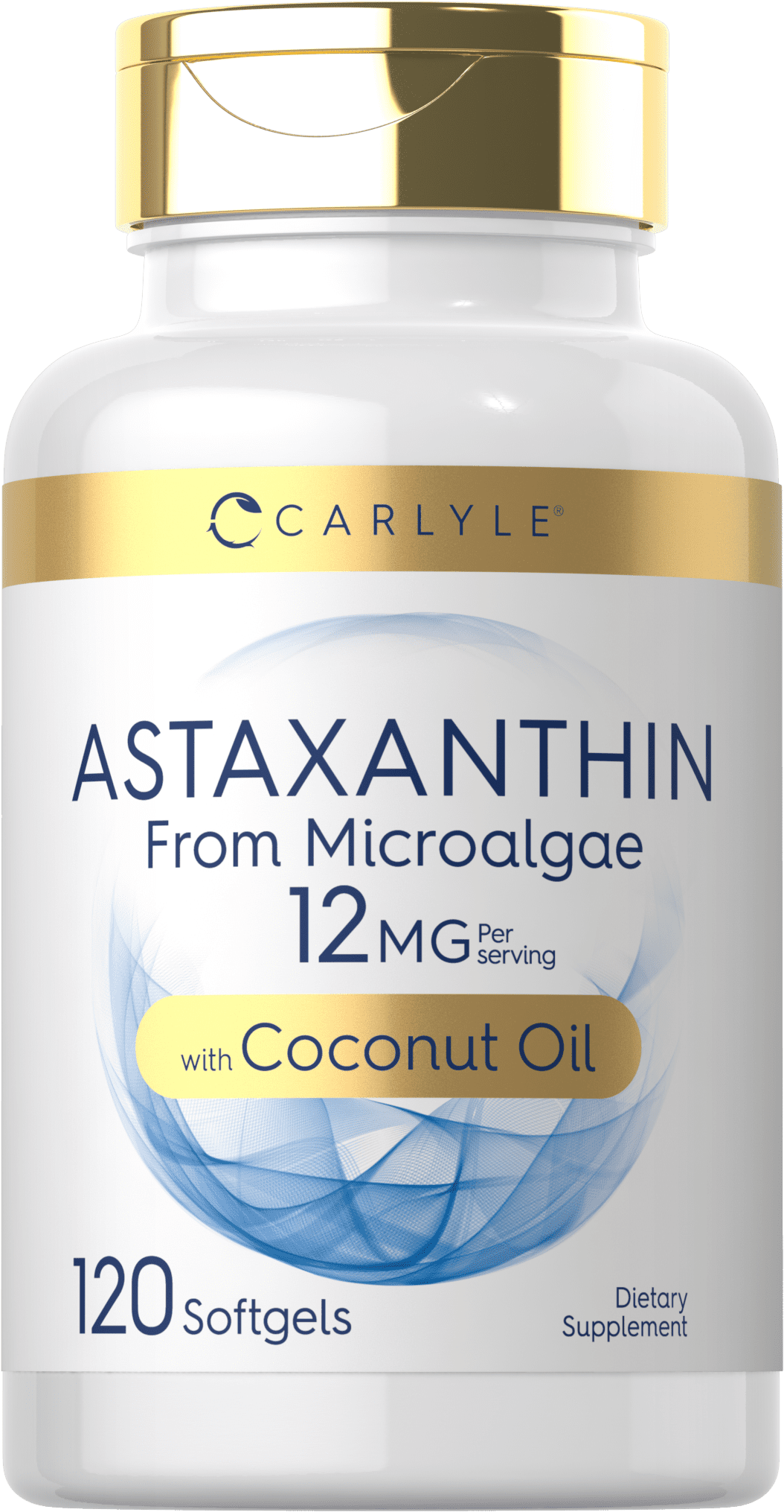 Astaxanthin 12mg 120 Softgels with Coconut Oil by Carlyle