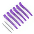thumbnail image 1 of Pinzas para el cabello con banda de silicona, 6 piezas de pinzas para el cabello profesionales, pinzas de pico de pato, pinzas para el cabello para seccionar, materiales ecológicos, 1 of 14