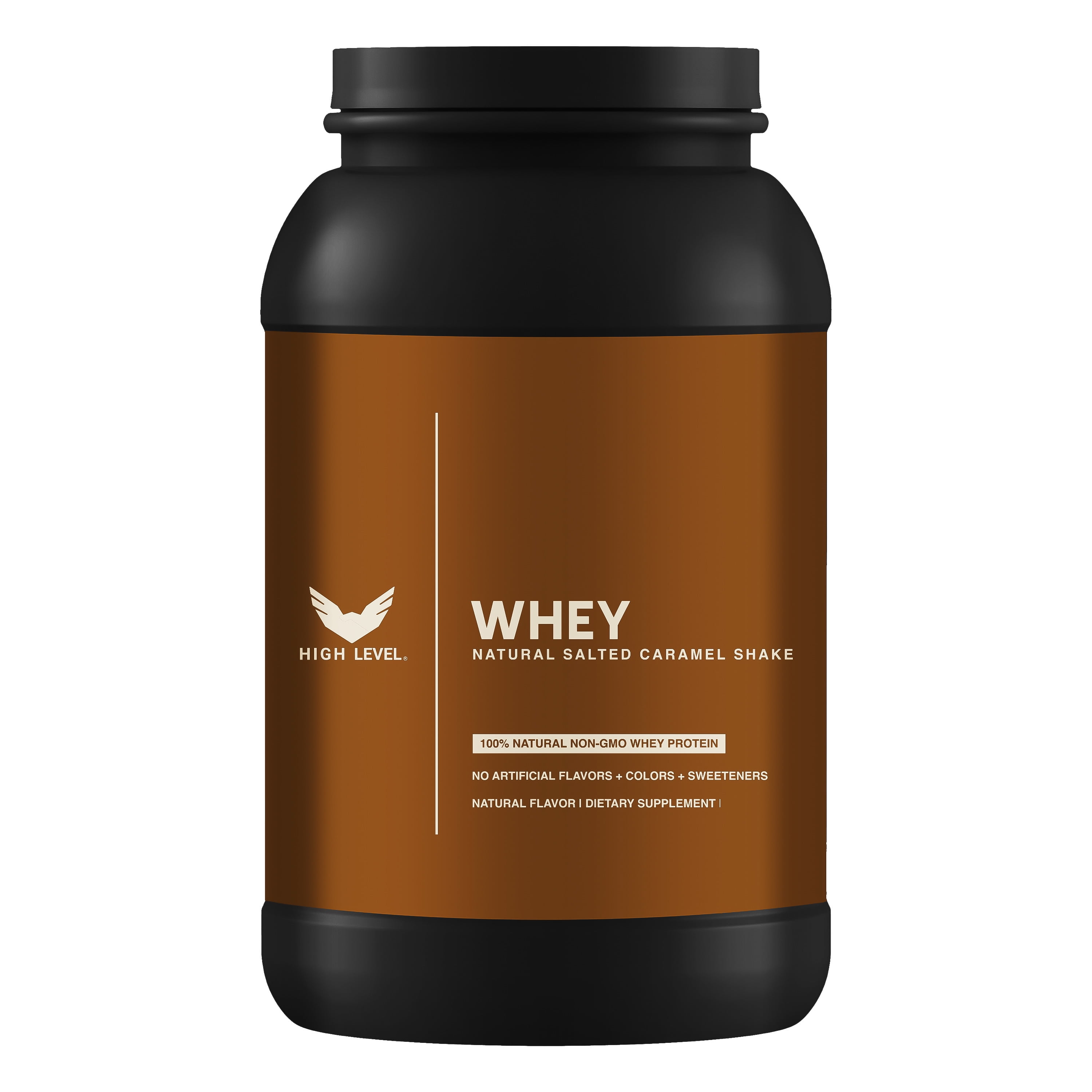 High Level Natural Whey Protein Powder Salted Caramel Shake with