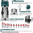 thumbnail image 4 of Electric Wood Router Trimmer Woodworking Milling Engraving Slotting Cutter Machine Electric Trimmer Wood Edge US Plug, 4 of 7