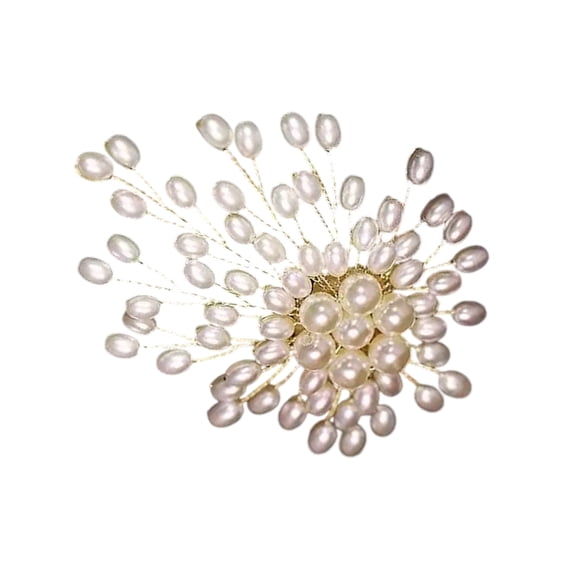 Exquisite Handmade Imitation Pearls Brooch Elegant Lapel Pin Wedding Jewelry
