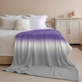 thumbnail image 2 of Throw Blanket for Couch Purple Grey Ombre Soft Fleece Flannel Blankets Cozy Lightweight Blanket for Home Sofa Living Room Gradient Color Bed Throws 60" x 80", 2 of 9