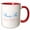 Red/White, variant on 3drose, Santa Fe, New Mexico Blue, Red Text. Patriotic Usa Home Town Gift, 11oz Two-tone Blue Mug