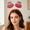 thumbnail image 3 of Homellea 4th of July Patriotic Headband, 9.64 Inch Red White Blue Star Hair Hoop with 250 Year Anniversary Ribbon Streamers for Independence Day, Memorial Day, Parade and Party Decor, 3 of 6