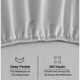 thumbnail image 3 of RUVANTI 7 Pcs Cotton Sheets - 100% Natural Cotton Soft, Lightweight & Breathable Crispy Percale Bed Sheets, Split King Sheets for Adjustable Bed 16" Deep Pockets, Quiet Gray, 3 of 9