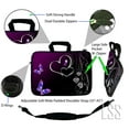 thumbnail image 2 of LSS 15.6 inch Laptop Sleeve Bag Notebook with Side Pocket, Soft Carrying Handle & Removable Strap for 14" 15" 15.4" 15.6" - Butterfly Heart Floral, 2 of 3