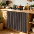 thumbnail image 5 of Dark Brown Line Striped Cabinet Curtains 35"W x 35"L, Farmhouse Brown Stripes Sink Skirt for Bathroom Vanity Kitchen Self Adhesive, Dust-Proof Privacy Curtain for Shelves Closet Laundry Room Pantry, 5 of 9